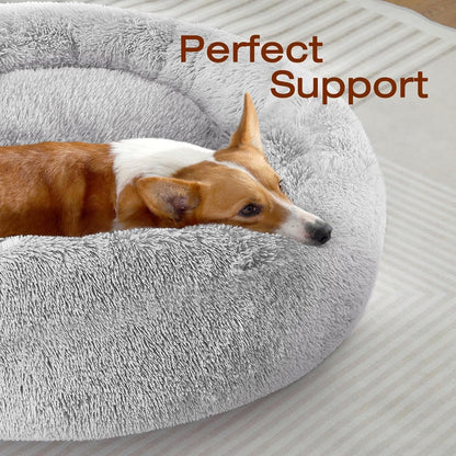 Small Dog Bed, Calming Soft Anti-Anxiety Donut Cat Bed, Washable round Fluffy Cushion for Small and Medium Pets (20")