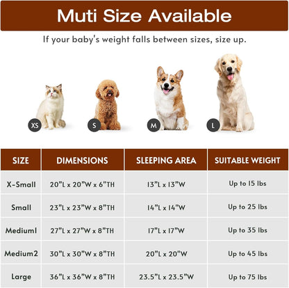 Small Dog Bed, Calming Soft Anti-Anxiety Donut Cat Bed, Washable round Fluffy Cushion for Small and Medium Pets (20")