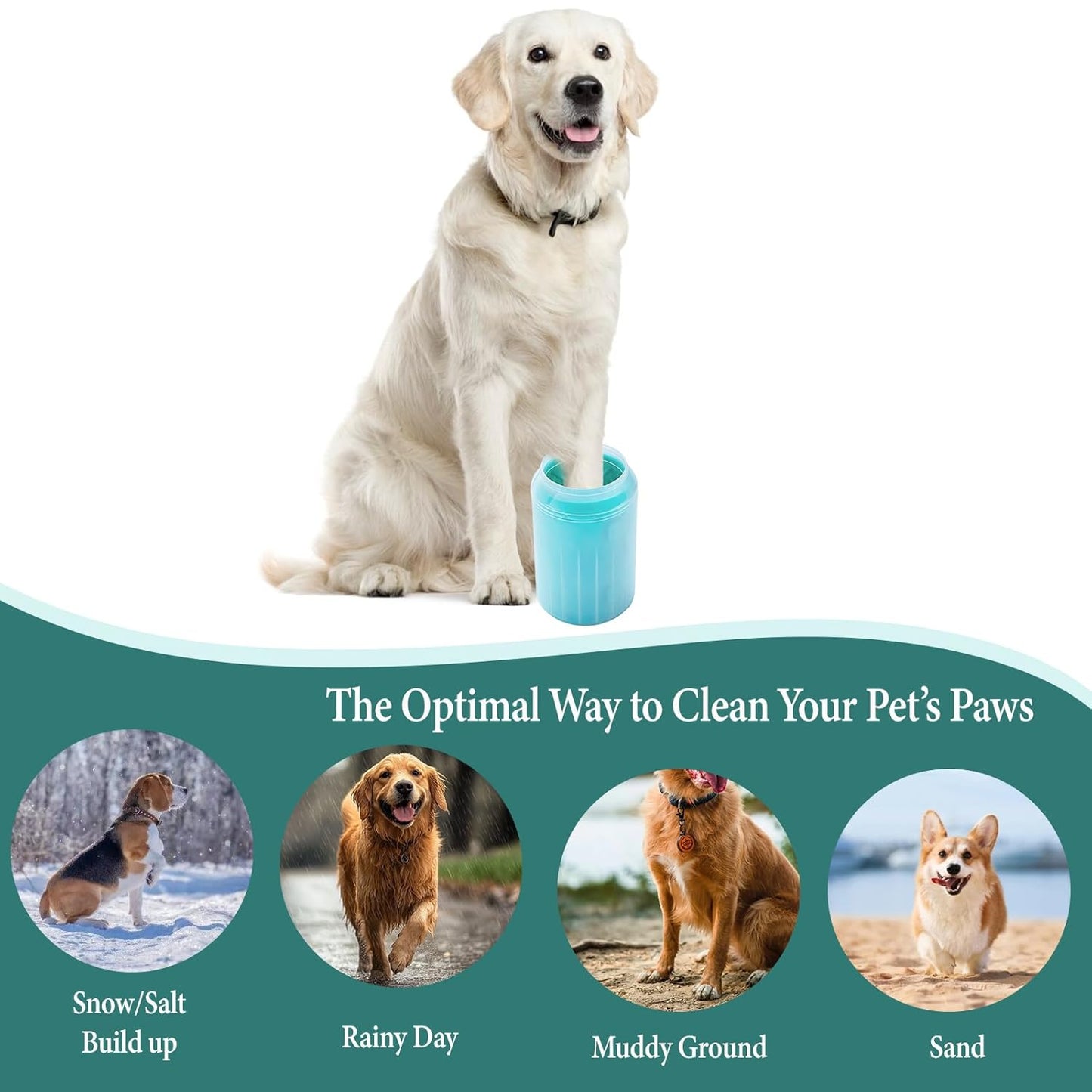 Dog Paw Cleaner for Dogs，Dog Paw Washer Cat Foot Washer Feet Cleaner Green Medium